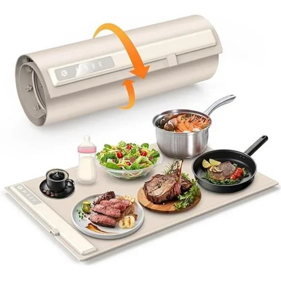 Electric Warming Tray with Adjustable Temperature, Warming Tray Silicone,
